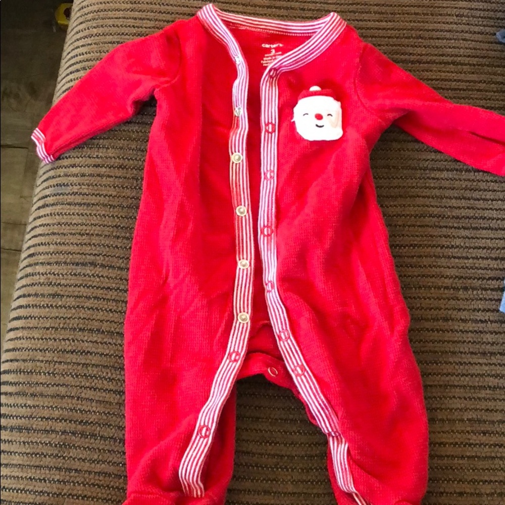 3 Christmas footie pajamas